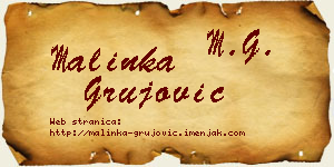 Malinka Grujović vizit kartica